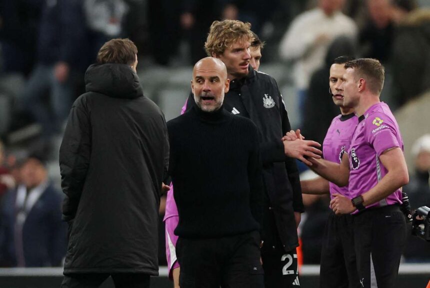 A manchester city edzoje guardiola nem hibaztatja a jatekvezetoket a newcastle elleni vereseg utan