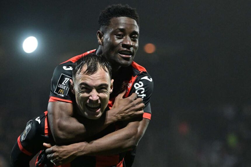 A Lorient megszabadult a Ligue 1 kiesesi zonajatol miutan szoros gyozelmet arattak a 10 fos Lyon felett