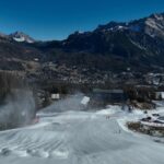 Az elso noi lesiklo edzes torolve mivel sulyos havazas sujtja Cortinat