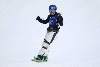 Japan Mari Fukada aranyermet nyert noi slopestyle versenyszamban a Teli Olimpian