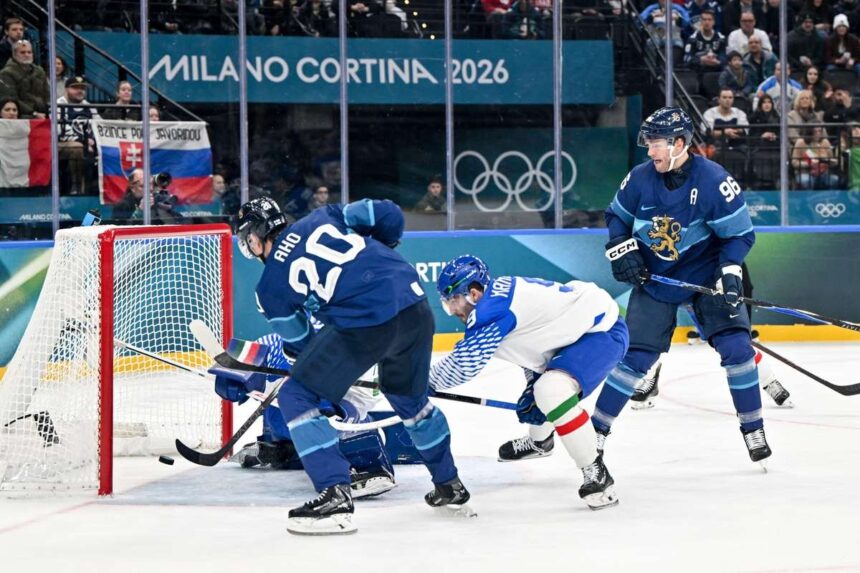 Olimpai Jegkorong Finnorszag 11 0 ra legyozte Olaszorszagot Milanoban de ez nem eleg az elso helyhez B csoportban