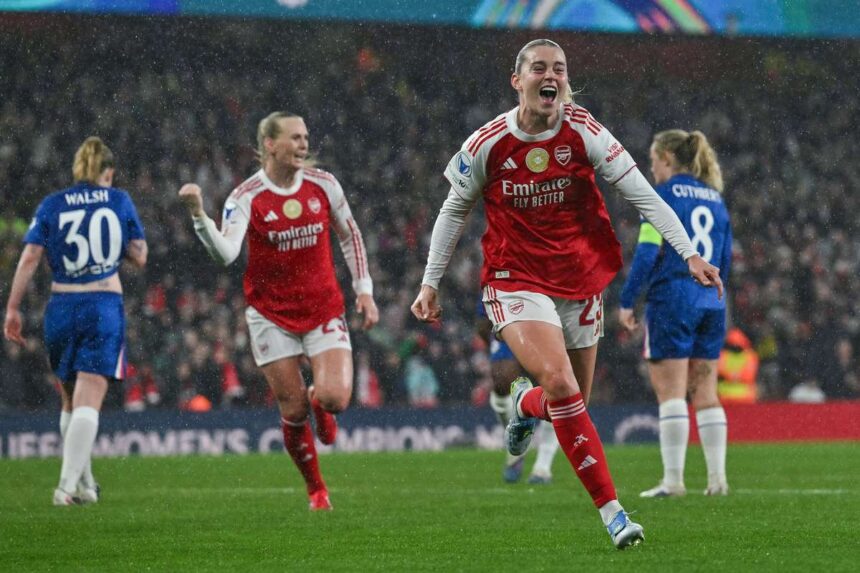 Az Arsenal eloenybe kerult a Chelsea ellen a noi Bajnokok Ligajaban a negyeddontok elso merkozesen