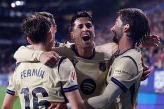 A Barcelonai egy lepest tett a LaLiga cim megszerzese fele a nehezen megvivot gyozelmevel az Osasuna ellen