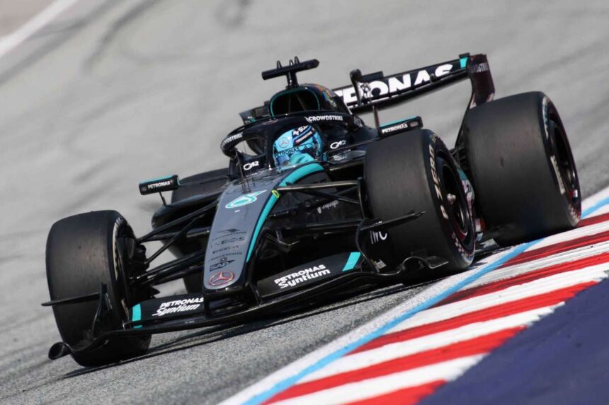 Mercedes Russell vedekezik Verstappen ellen es megnyeri az Osztrak Nagydijat