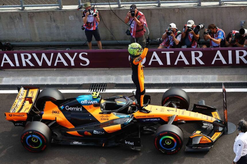 Vilagbajnok Lando Norris pole poziciot szerzett Magyarorszagon ezzel veget vetett a Mercedes sorozatanak